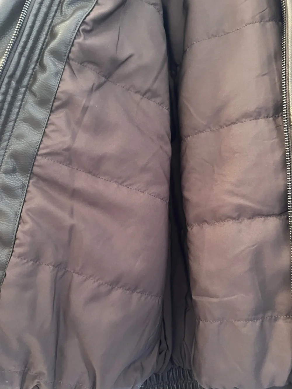 H&M Women's Dark Brown Faux Leather Bomber Jacket - Picture 6 of 6